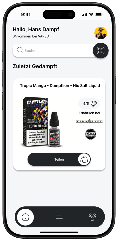 Screenshot der App